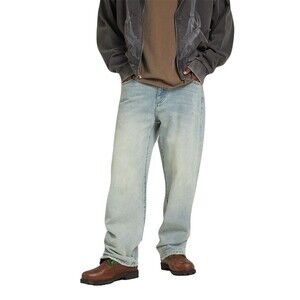 NEW Pacsun Mens Size 32x30 Pacsun Dylan Distressed Baggy Jeans Light Blue Tinted